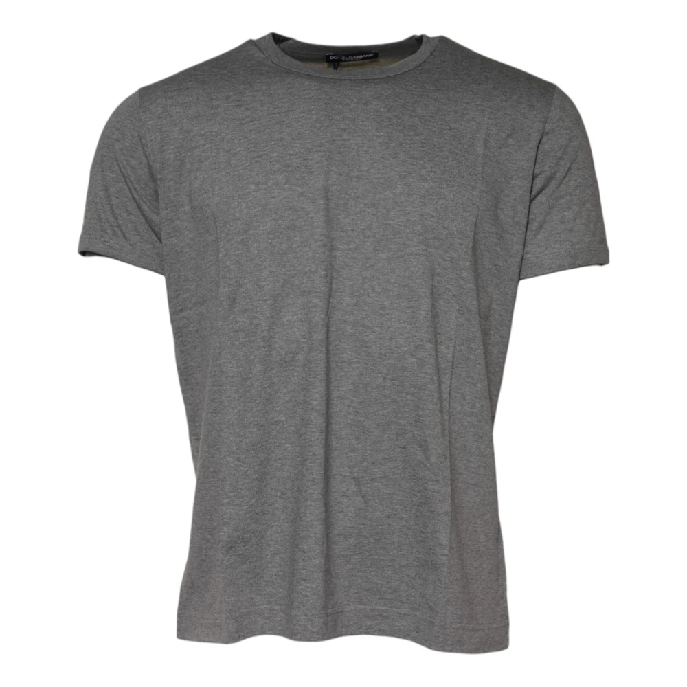 Dolce & Gabbana Gray Cotton Crew Neck Short Sleeves T-shirt - IT48 | M - Image 2