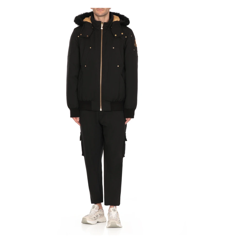 Moose Knuckles Zwarte donsjas met hoge kraag Black Heren