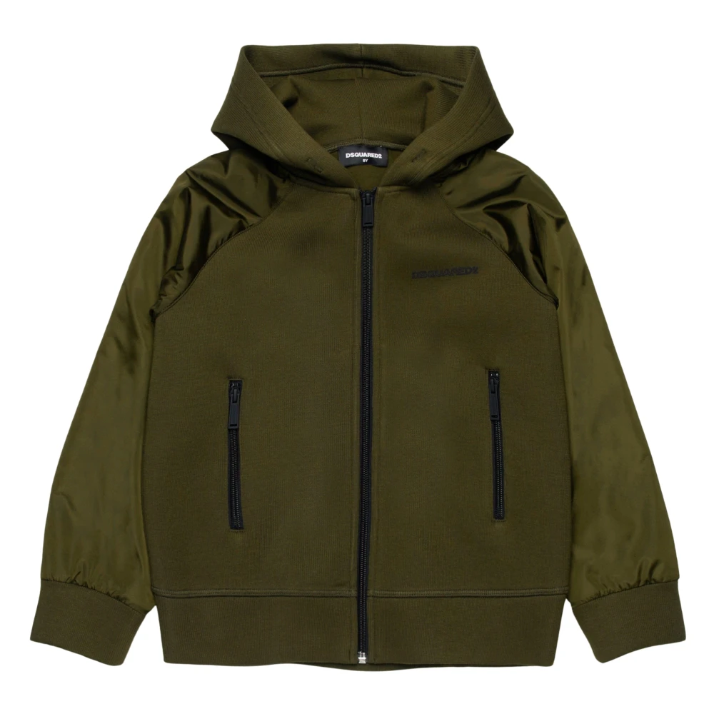 Dsquared2 Unisex Kids Green Kids Sweatshirts, 6 Y, Luxurious Zip Up Top