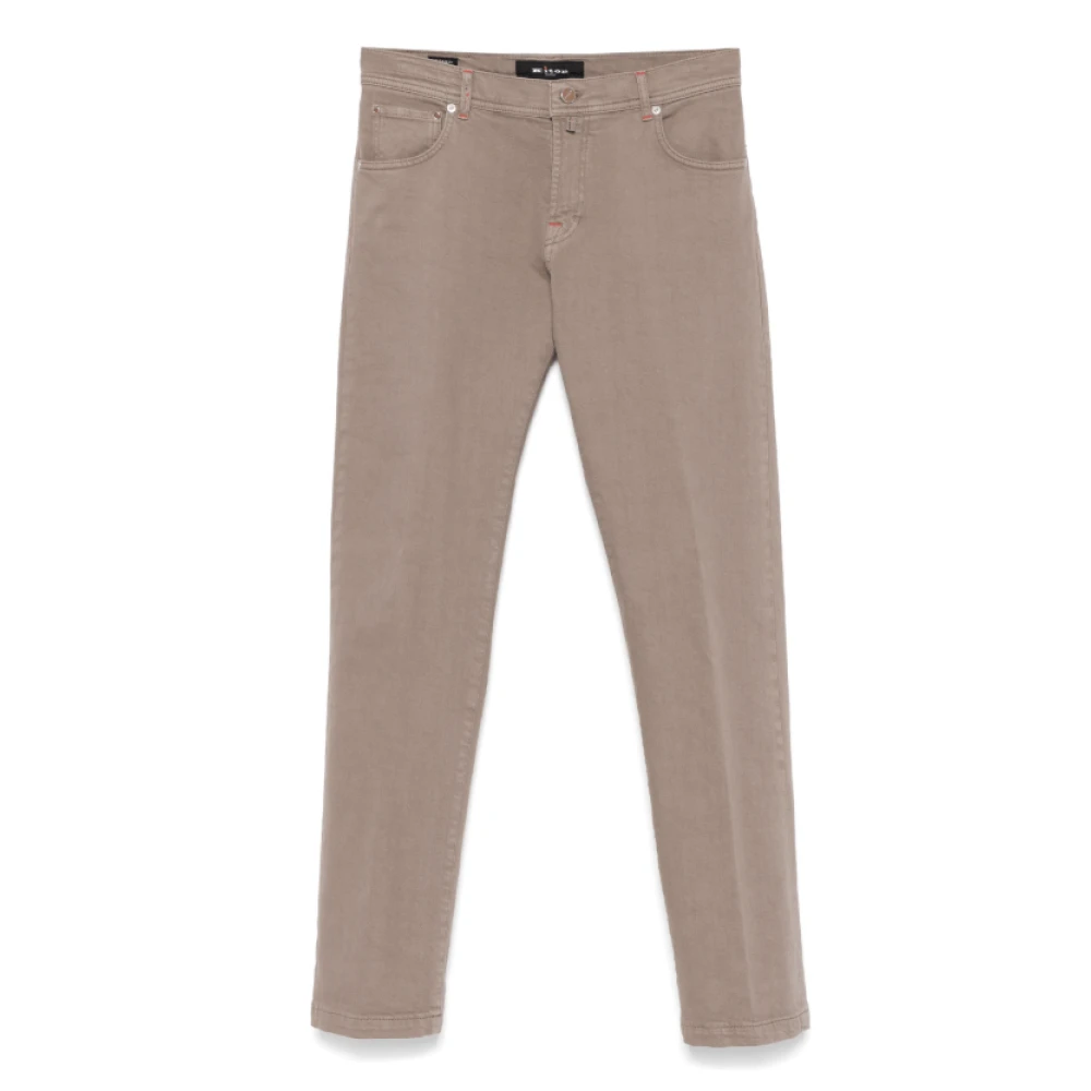 Kiton Lichtbruine Straight-Leg Jeans Beige Heren