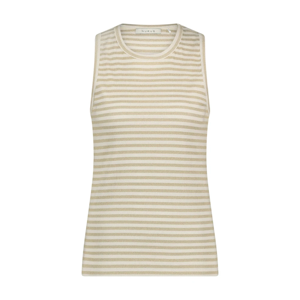 NUKUS Dames Tops & T-shirts Stefania Singlet Stripes Beige