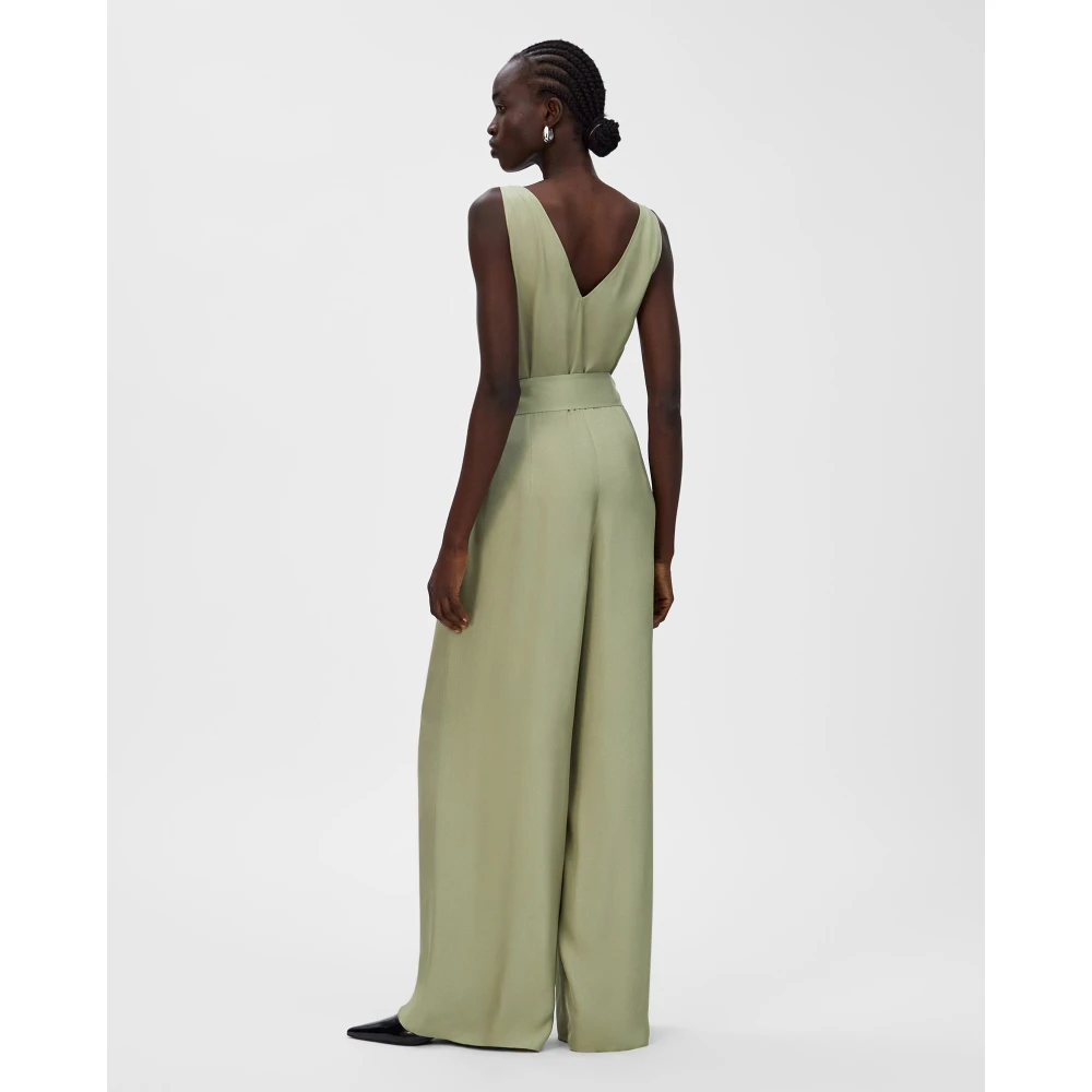 IVY OAK Naia Acetaat Wijde Pijp Jumpsuit Green Dames