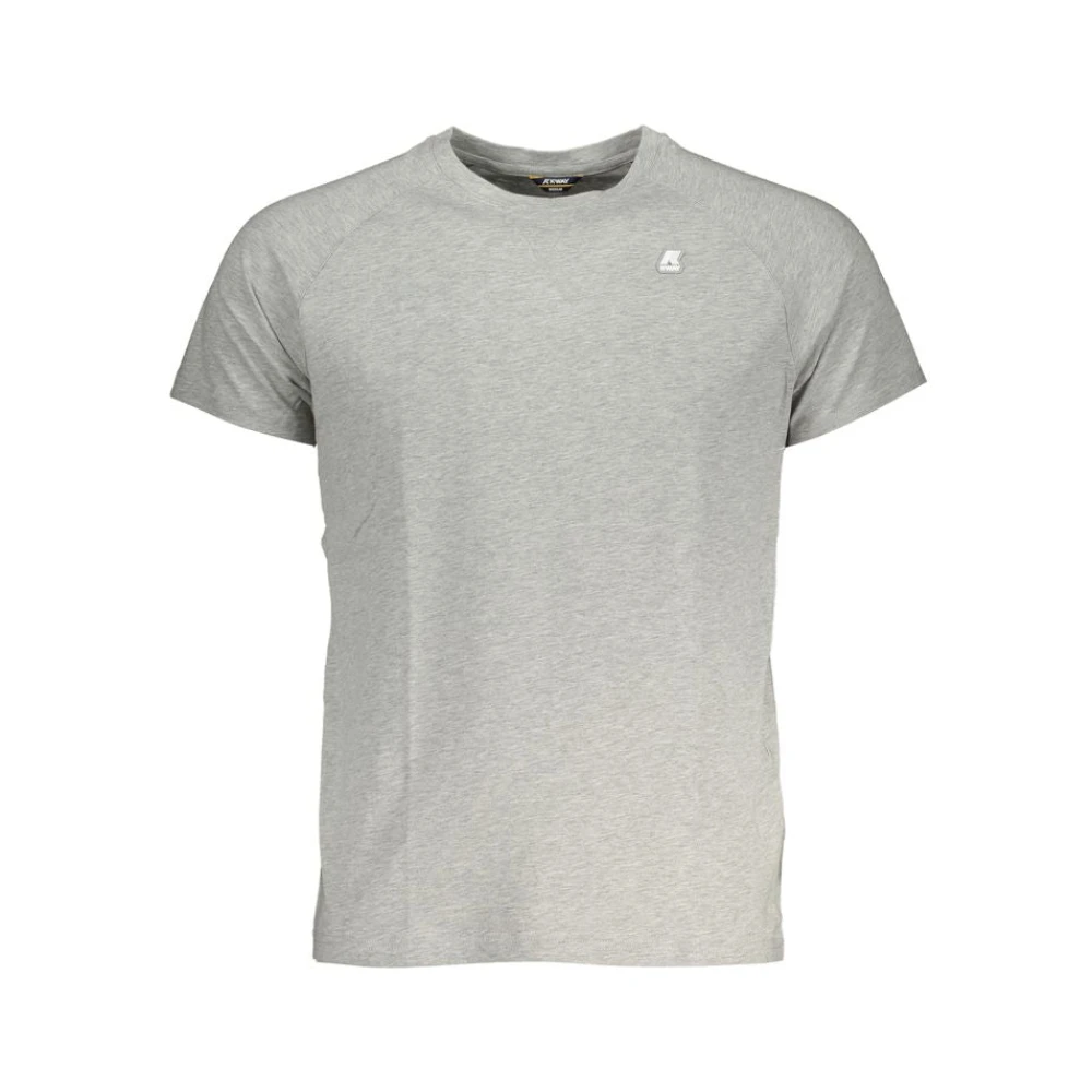 K-way Grijze Katoenen Logo T-Shirt Gray Heren
