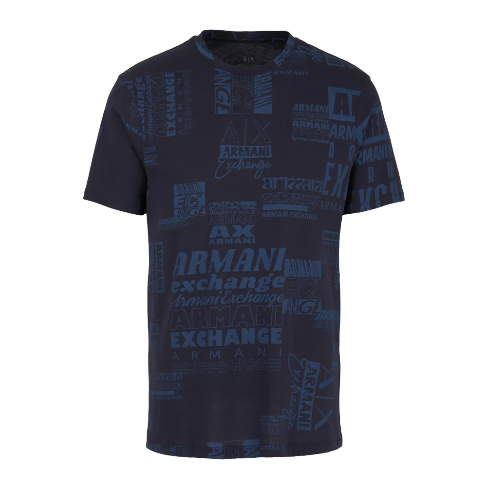 Armani Exchange Gestreepte katoenen T-shirts en Polos Blue Heren