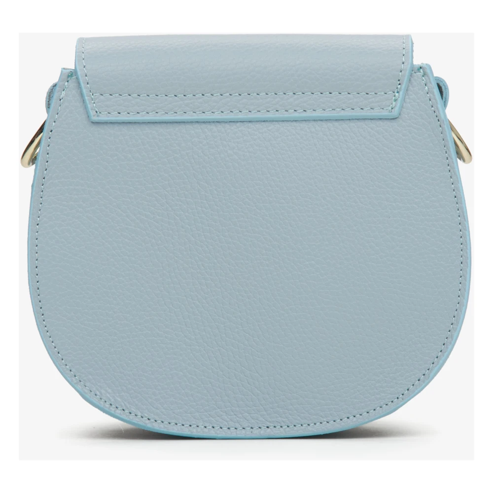 Estro Italiaans Leren Kleine Blauwe Crossbody Tas Er00115065 Blue Dames