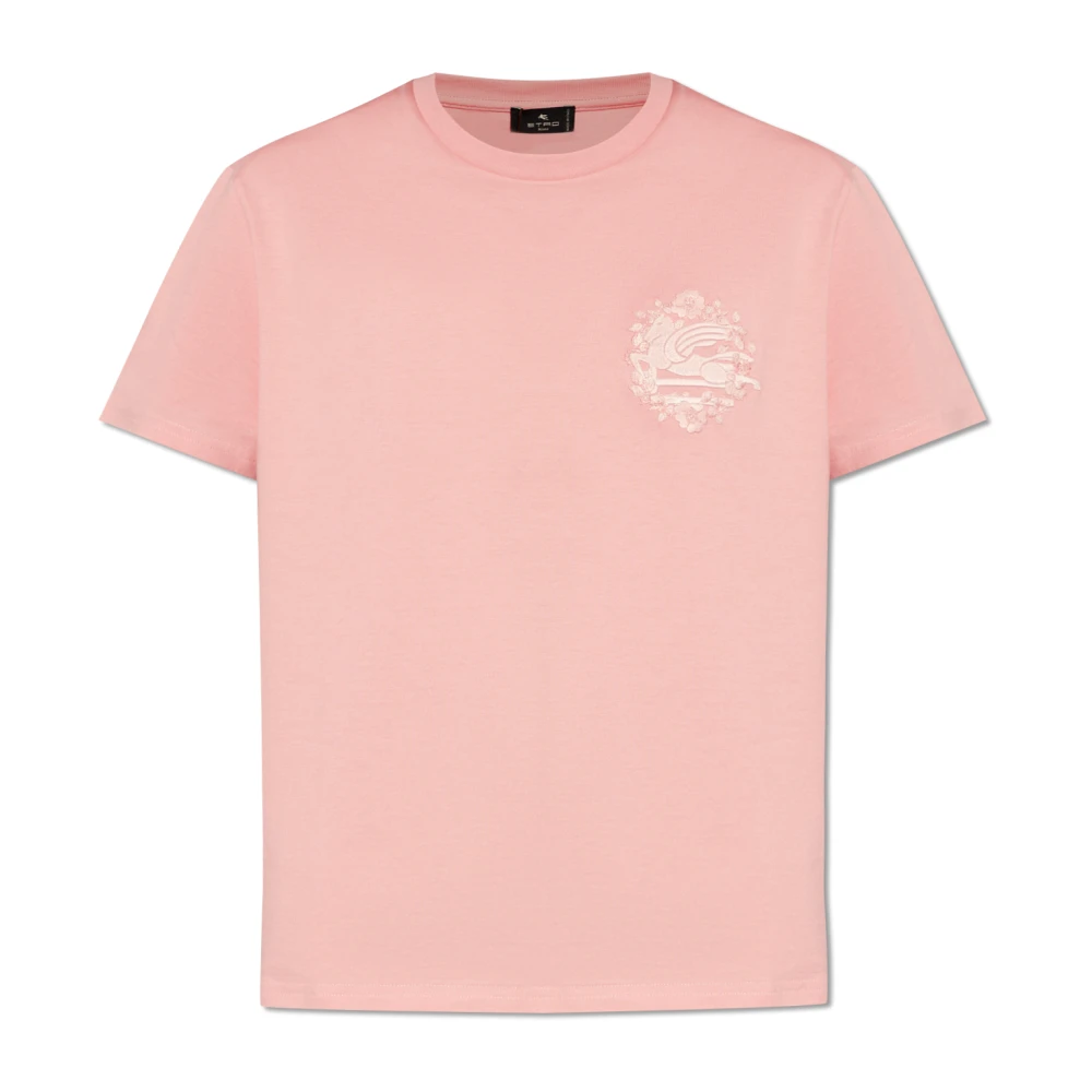 ETRO Bloemenmotief Crewneck T-shirt Pink Dames