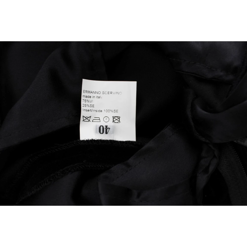 Ermanno Scervino Zwarte Wijde Pijp Zijden Broek Black Dames