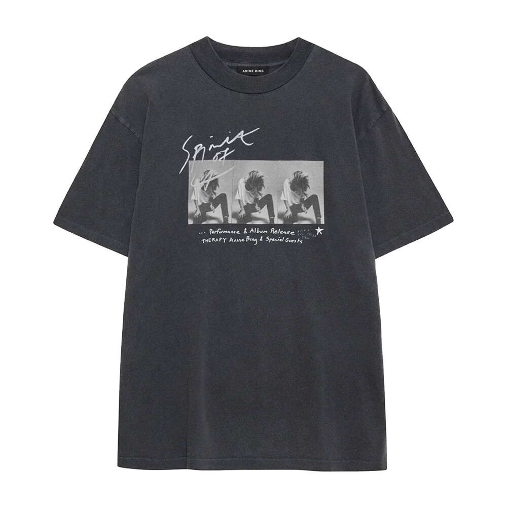 Anniebing T シャツ XS ANINE BING logo-print Cotton T-shirt | Grey | FARFETCH PL