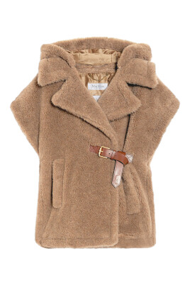 brown-sleeveless-cape-teddy-fabric-jacket
