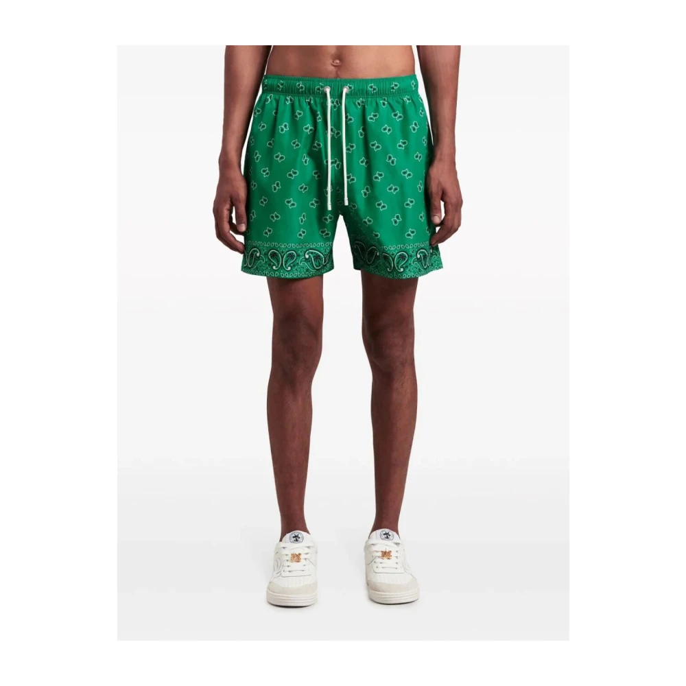 Palm Angels Groene Paisley Zwembroek Green Heren