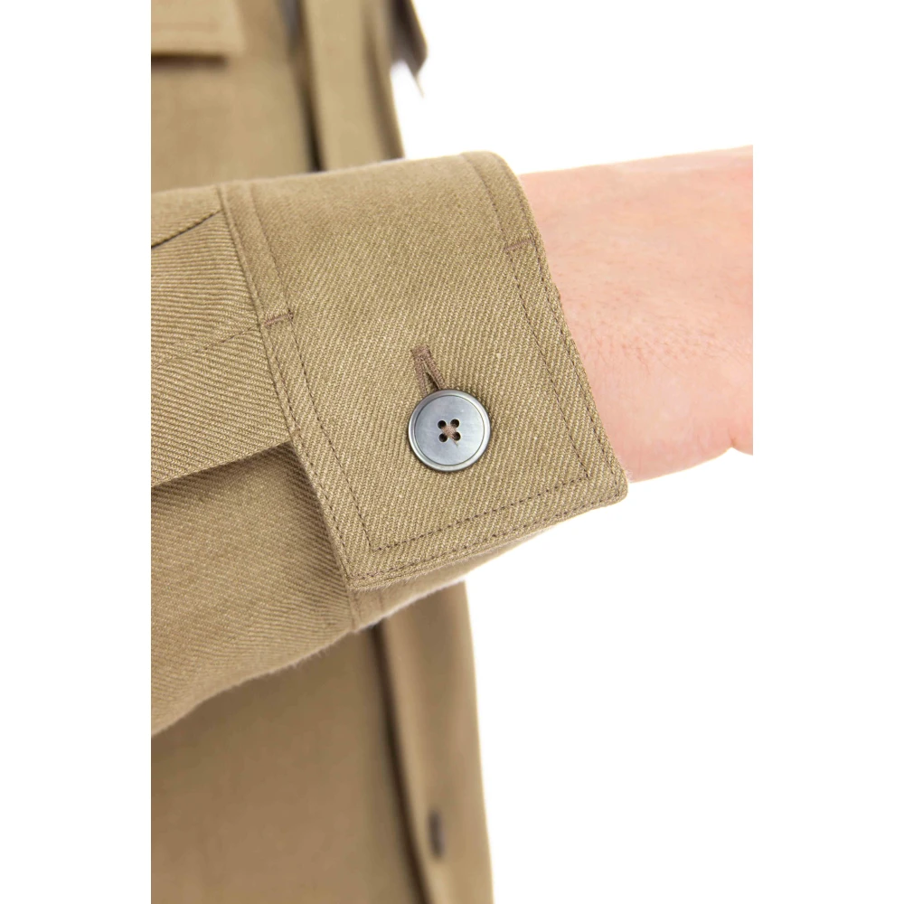 Ermenegildo Zegna Groene Linnen Overshirt Jas Green Heren