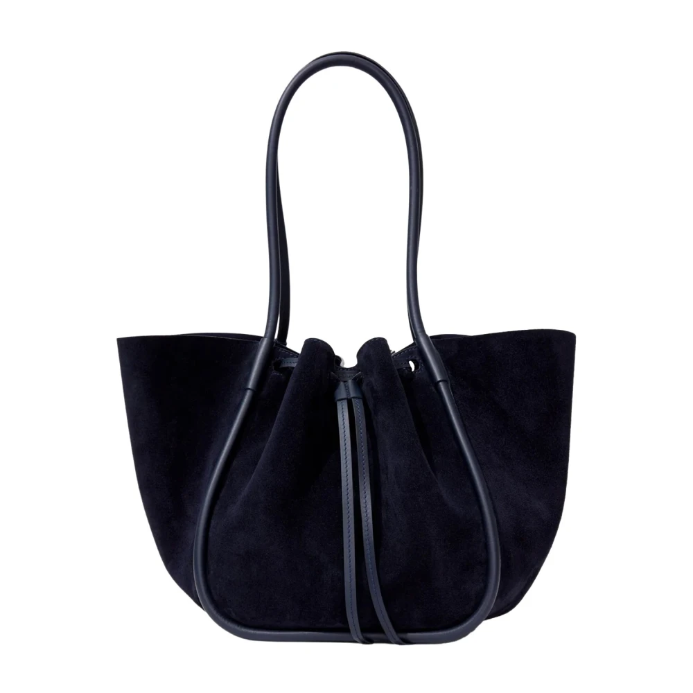 Proenza Schouler Zachte Suède Gerimpelde Tote Tas Black Dames