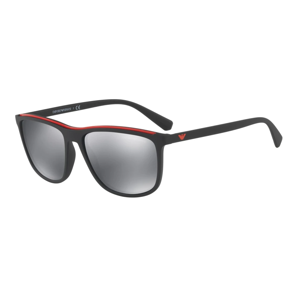 Emporio Armani Men's Black/Red Matte Sunglasses