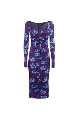 robe-en-melange-de-viscose-rassemblee