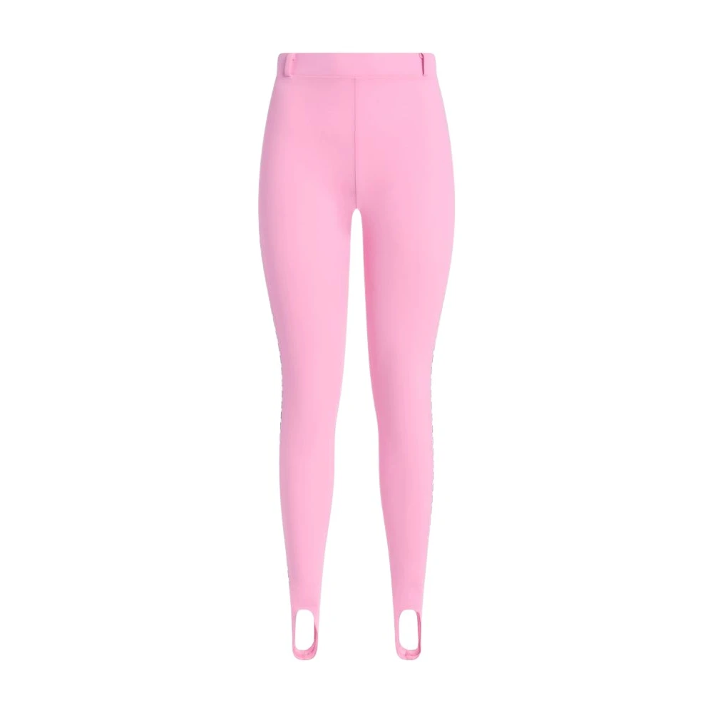 Moschino Pink Leggings, Female, L, Jersey Leggings With Logo
