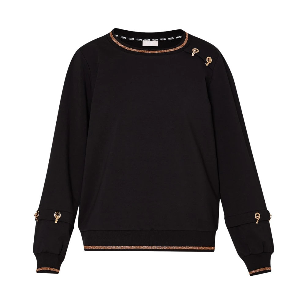 Liu Jo Stretch katoenen sweatshirt Black Dames