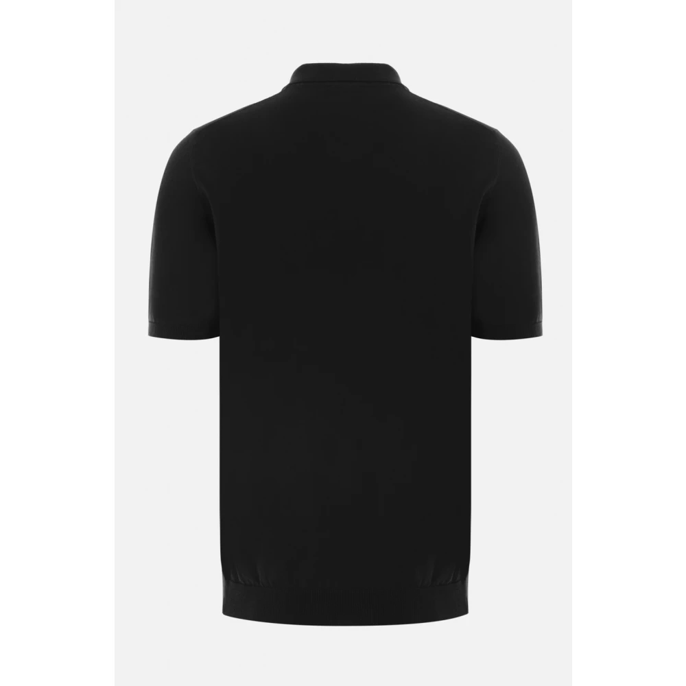 Roberto Collina Zwarte Katoenen Poloshirt Black Heren