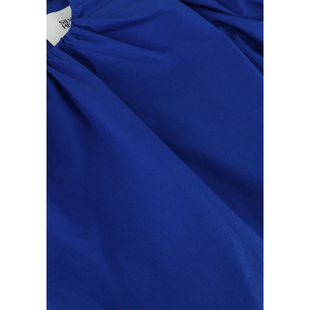 Silvian Heach Blauwe Mini Jurk met Pofmouwen Blue Dames