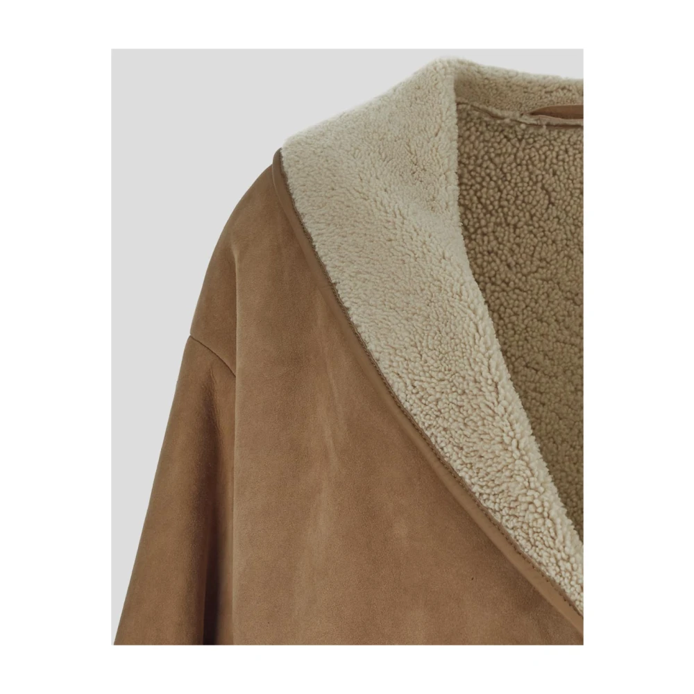 Salvatore Santoro Leren Mer Coat Brown Dames