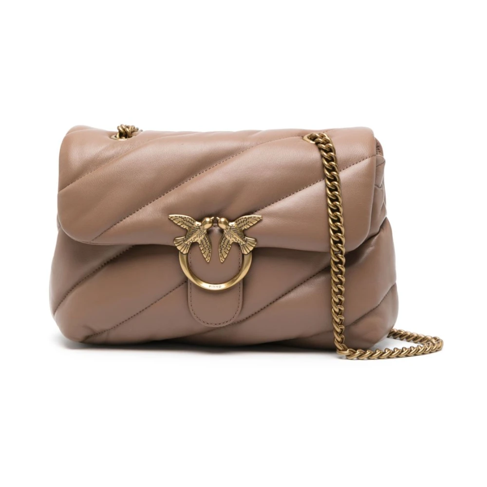 Pinko Sac Bandoulière Matelassé Love Birds Femme Sacs Brun  