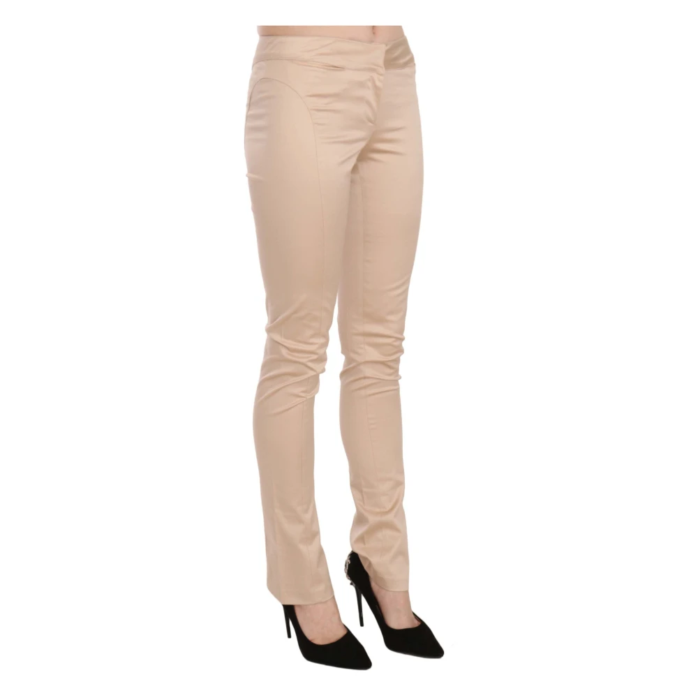 Just Cavalli , Slim-Fit Trousers, Female, Beige, Xs, Elegant Cream Skinny Trousers - Image 2