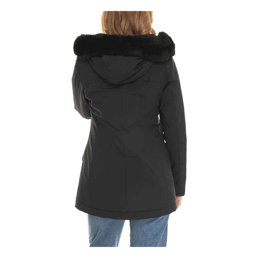 Peuterey Harrington jack met afneembare bontkraag Black Dames