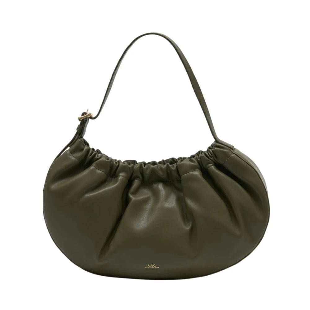 A.p.c. Women's Green Shoulder Bags, One Size, Ninon Hoop Purse