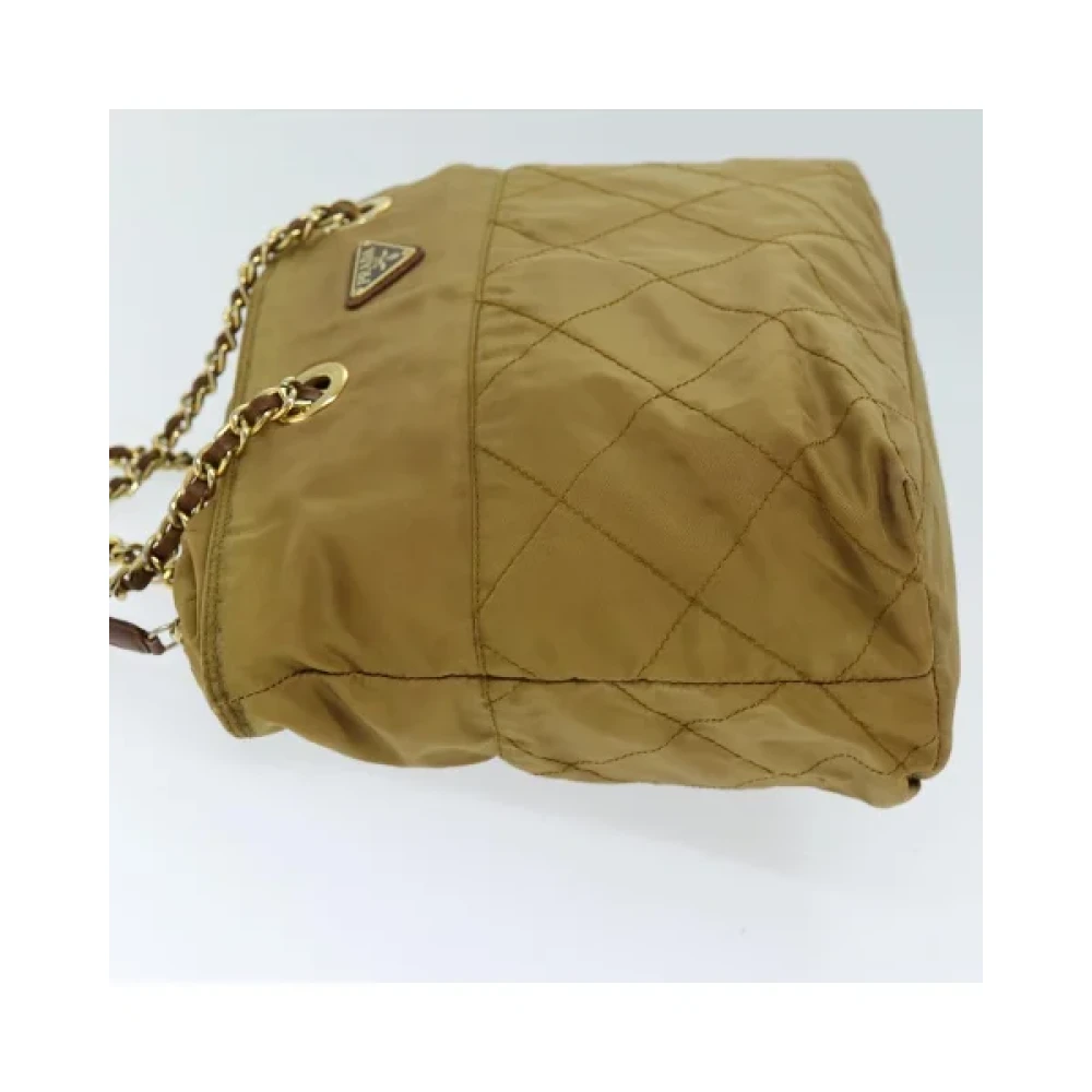 Prada Vintage Pre-owned Nylon prada-bags Beige Dames