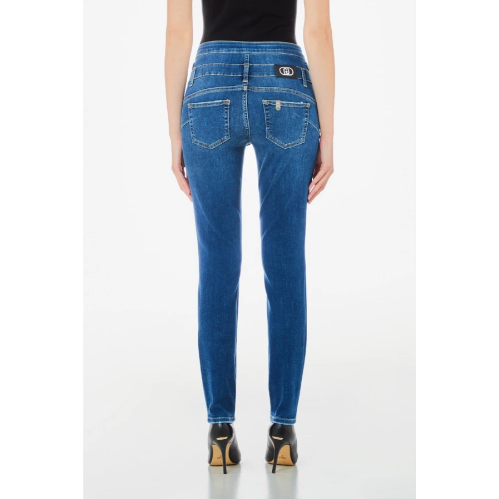 Liu Jo Hoge Taille Skinny Bottom-Up Jeans Blue Dames