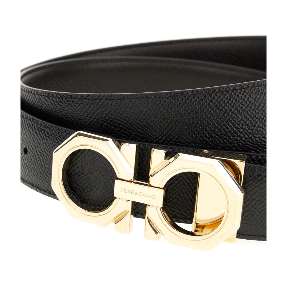 Salvatore Ferragamo Stijlvolle Riem Collectie voor Mannen Black Heren