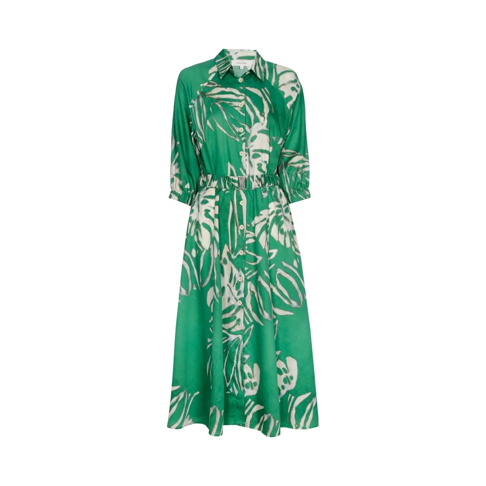 Marie Méro Bloemenprint Katoenen Jurk Green Dames