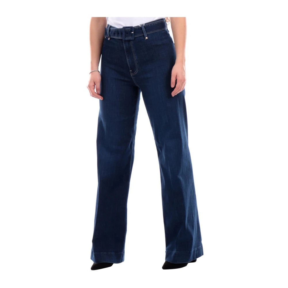 Guess Dakota Seamless Palazzo Jeans Blue Dames
