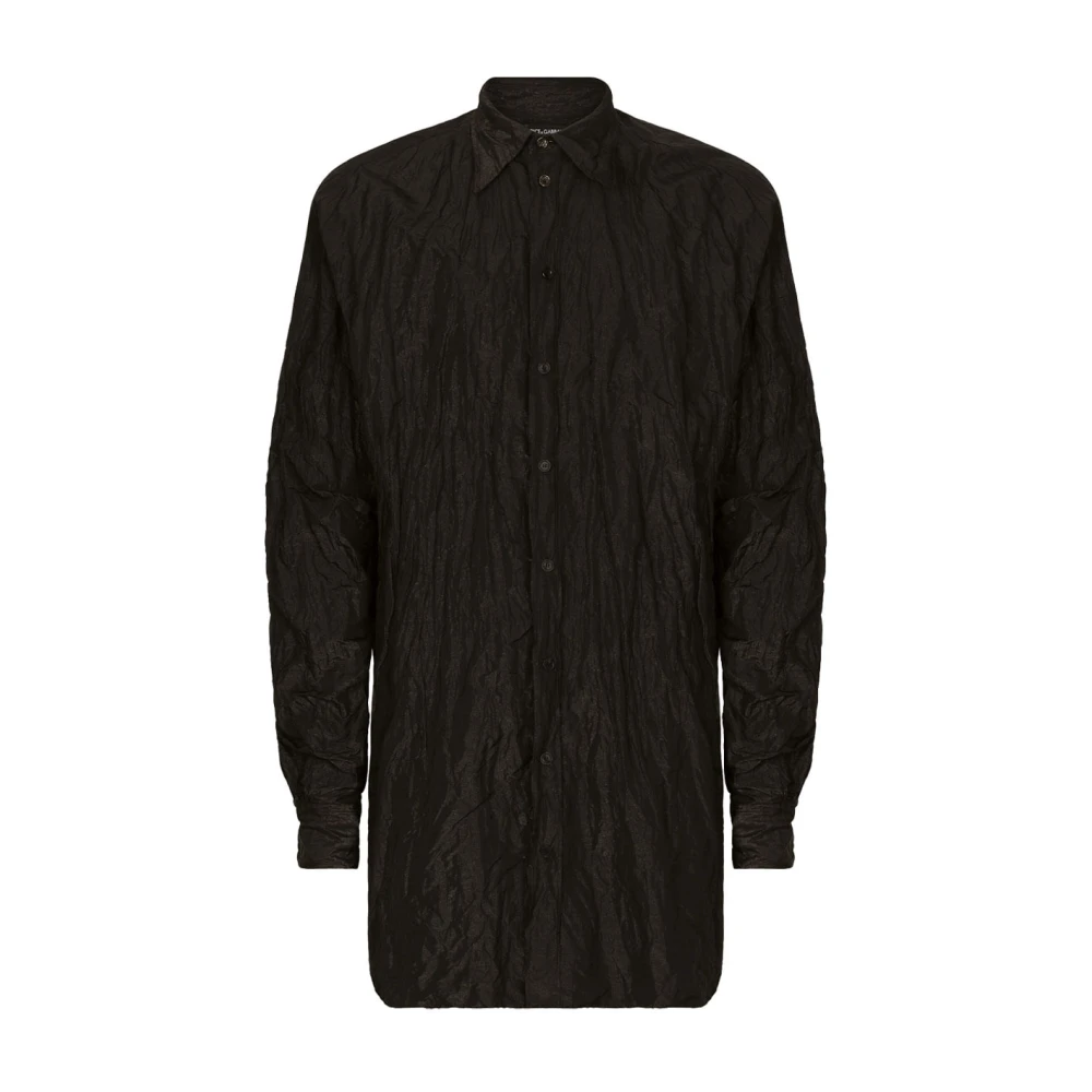 Dolce & Gabbana Casual Katoenen Overhemd Black Heren