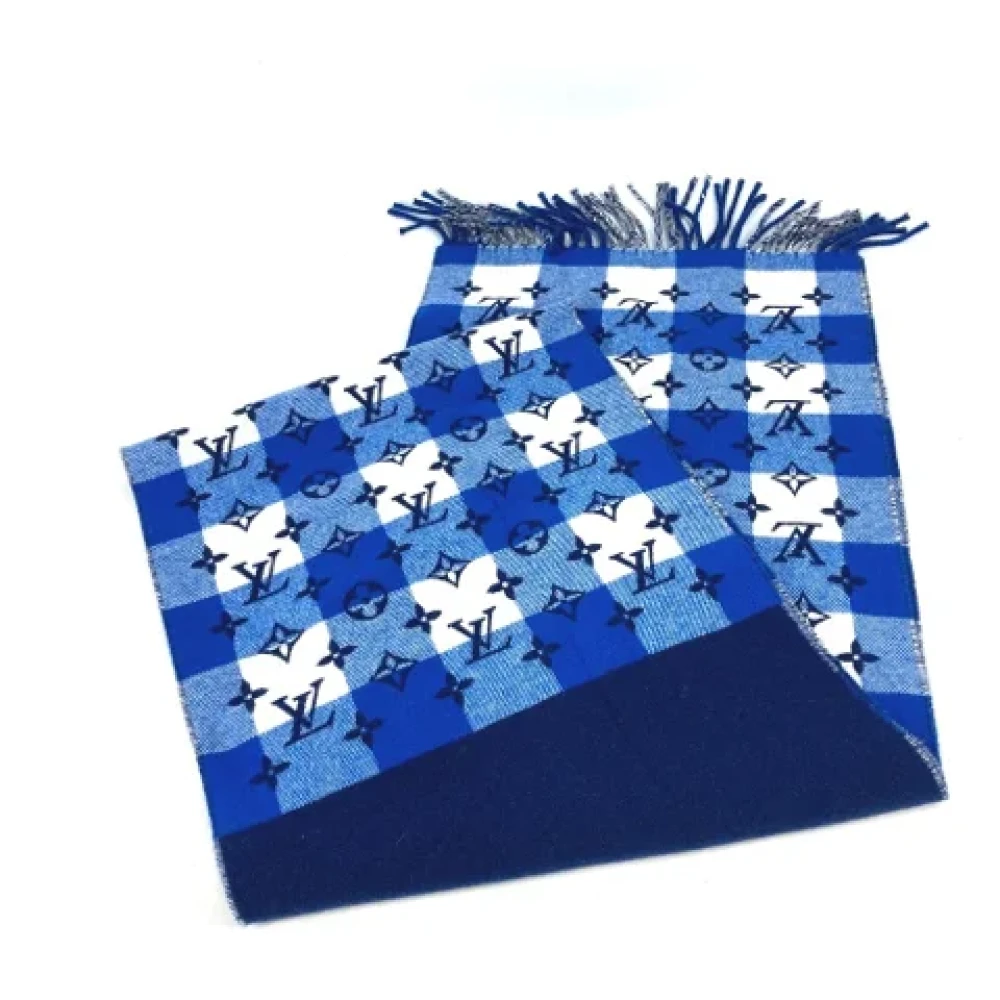 Louis Vuitton Vintage Pre-owned Wool scarves Blue Dames