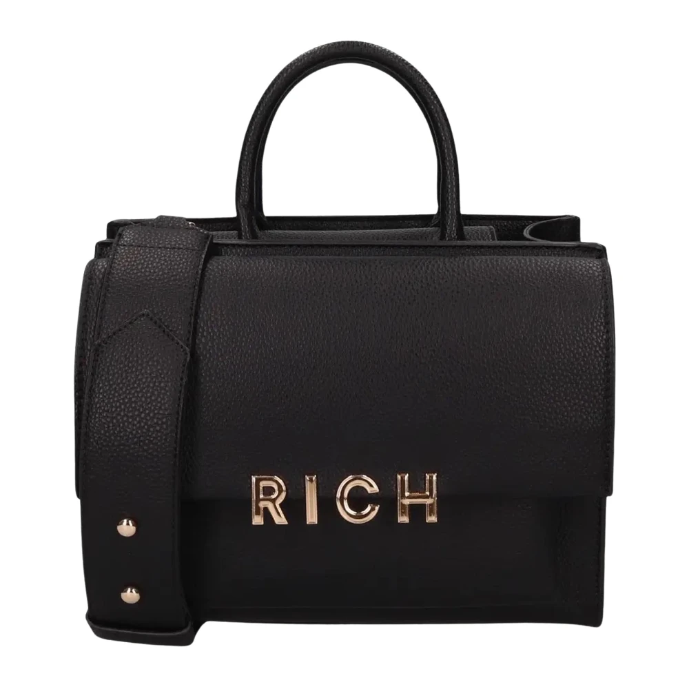 John Richmond Zwarte handtas met gouden accenten Black Dames