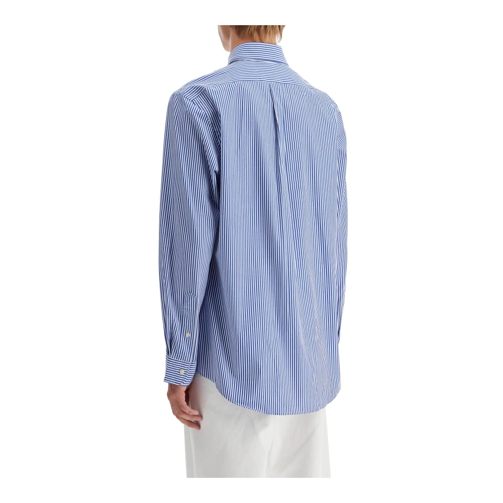 Polo Ralph Lauren Gestreept Stretch Poplin Overhemd Blue Heren