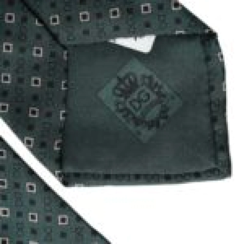 Dolce & Gabbana Groene Zijden Stropdas met Logo voor Mannen Green Heren