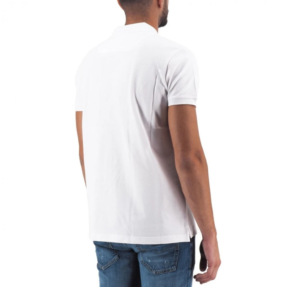 Diesel Katoen Wit Polo Shirt Logo Contrast White Heren