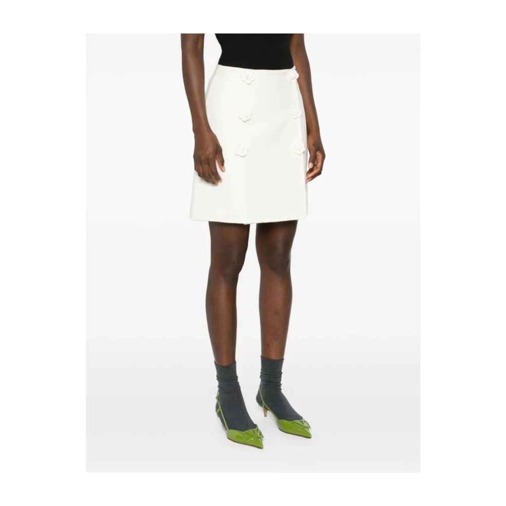 Ermanno Scervino Bloemenapplicatie Witte Rok White Dames