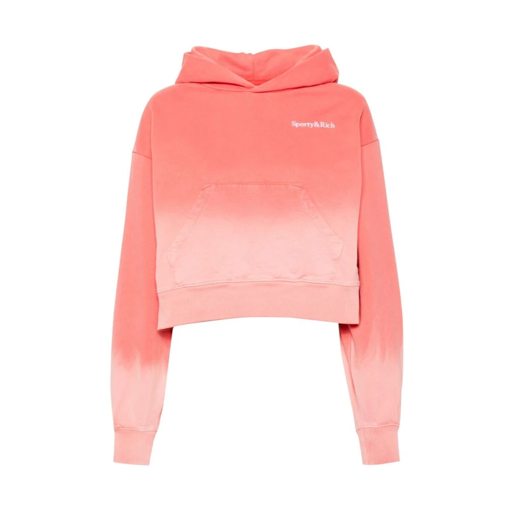 Sporty & Rich Koraalroze Hoodie met Borduursel Pink Dames