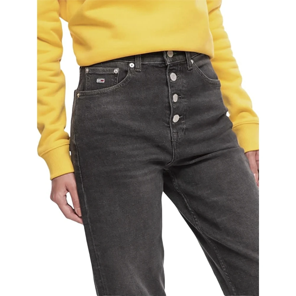 Tommy Jeans Klassieke Denim Jeans met Vijf Zakken Black Dames