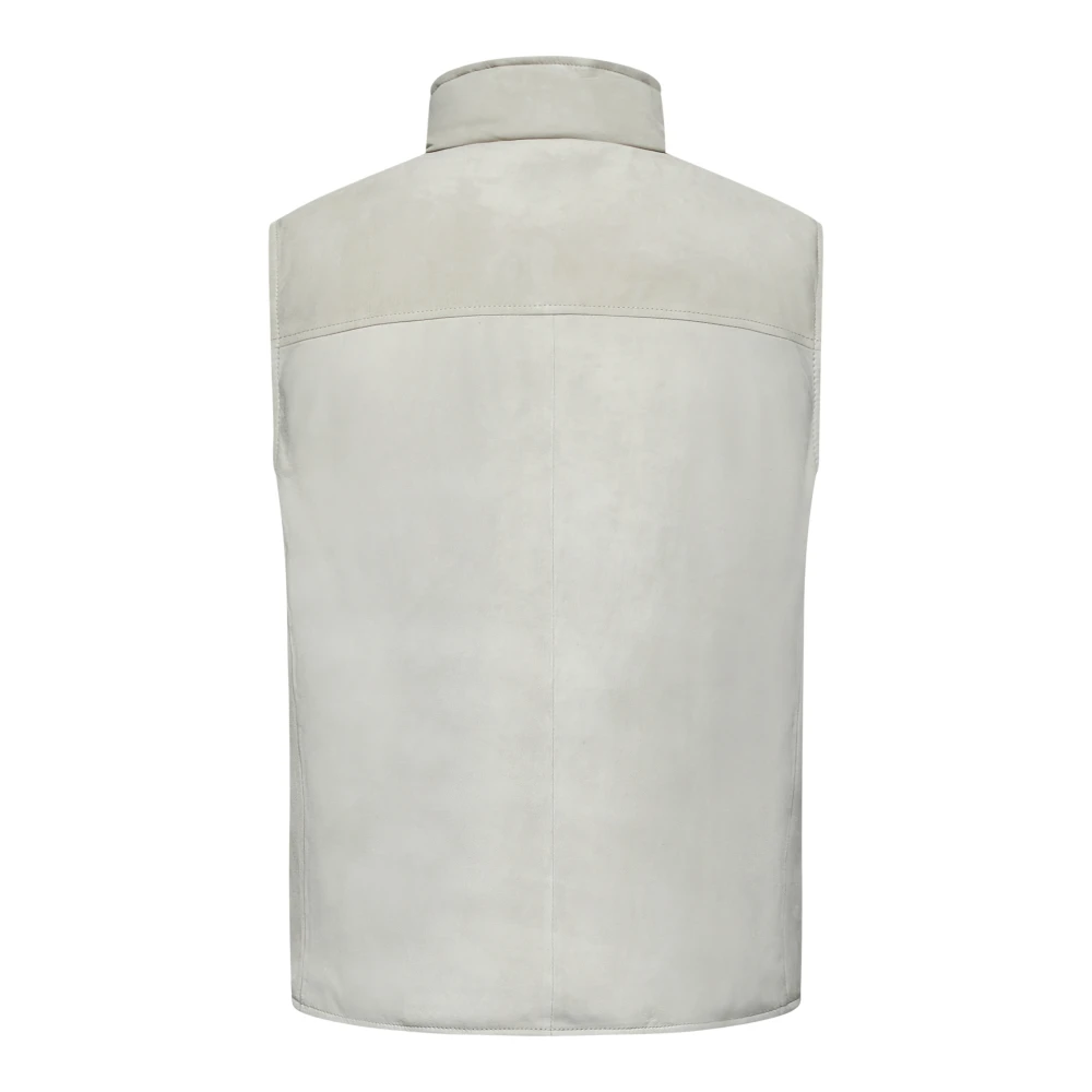 BRUNELLO CUCINELLI Natuurlijke Suède Donsvest Beige Heren