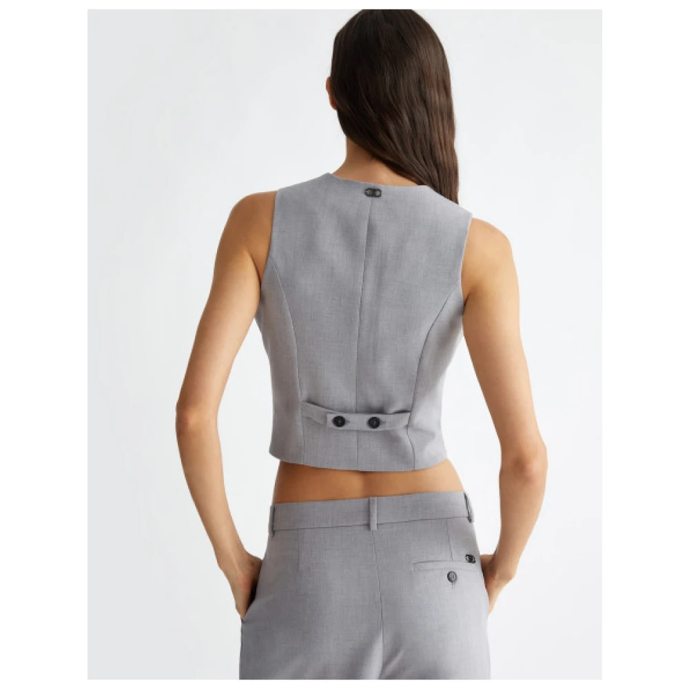 Liu Jo Elegante Mouwloze Dandy Gilet Gray Dames