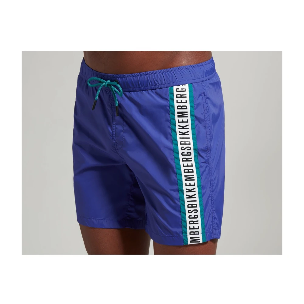 Bikkembergs Zijlogo Zwemshorts Multicolor Blue Heren