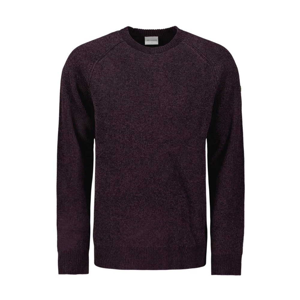 No Excess Luxe Chenille Crewneck Pullover Purple Heren