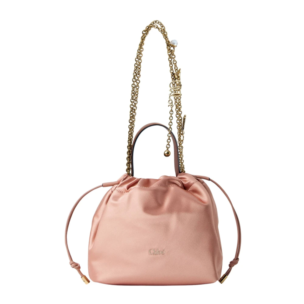 Chloé Women's Pink Handbags, One Size, Icons Mini Chain Drawstring Bag
