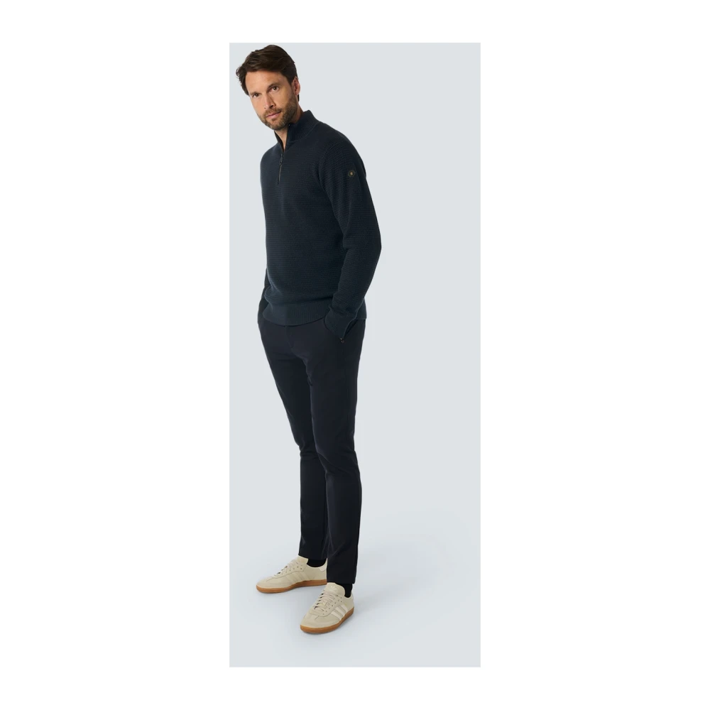 No Excess Mélange Half-Zip Pullover Stijlvol Comfort Blue Heren