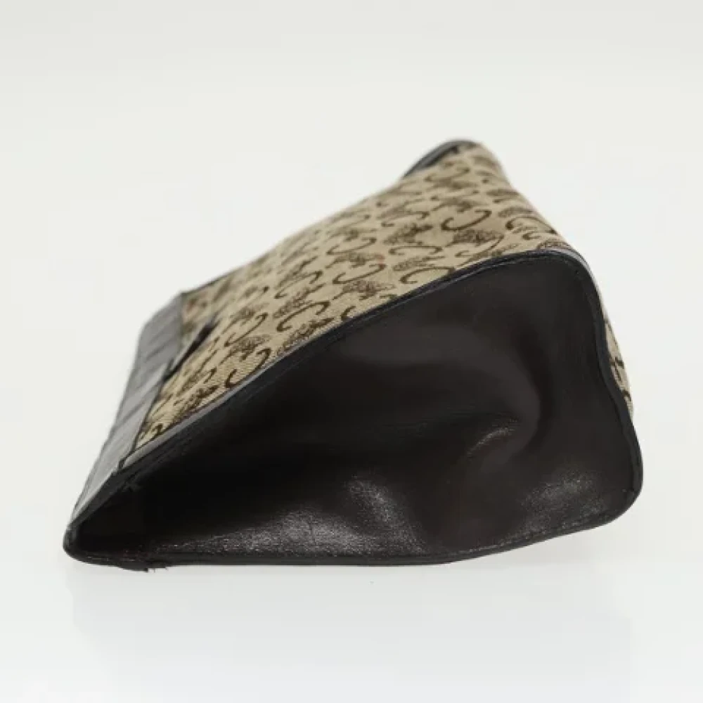 Celine Vintage Pre-owned Canvas clutches Beige Dames