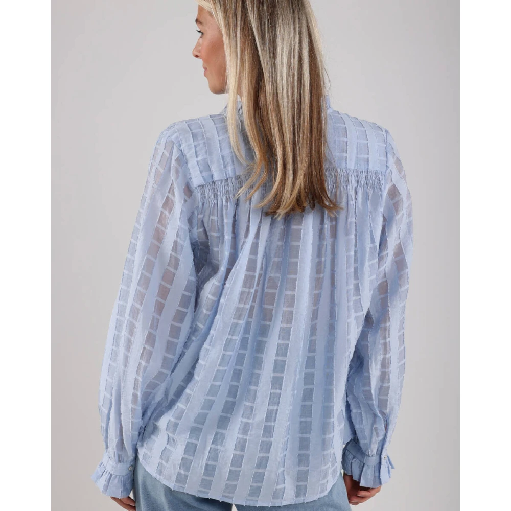 Nukus Geruite Jenna Blouse Blue Dames