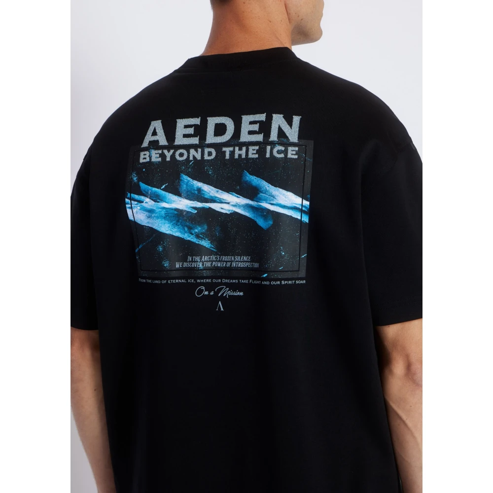 Aeden Zee Zwart T-shirt Stijlvol Black Heren